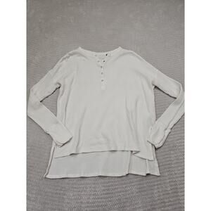 Aerie Offline Shirt Womens Small Waffle Knit Oversized Hi Low Hem